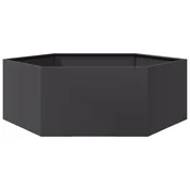 Vidaxl Vrtno korito 2 kosa črna šestkotnik 138x120x45 cm jeklo