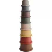 Mushie Stacking Cups Toy igrača 3v1 Retro 8 kos