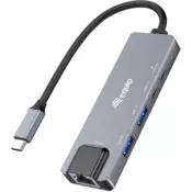 Equip 133496 priključna stanica i replikator porta za prijenosno računalo Žičano USB 3.2 Gen 1 (3.1 Gen 1) Type-C Sivo