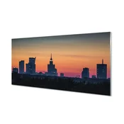 tulup.si Slika na akrilnem steklu Sunset panorama varšavi 120x60 cm 4 obešalnika