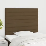 Vidaxl Vzglavje postelje temno rjavo 90x5x118/128 cm blago