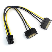 E-GREEN Naponski adapter za PCI-E VGA (6-pin) -2x Sata crni