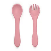 Petite&Mars Silikonski jedilni pribor TAKE&MATCH Dusty Rose 6m+