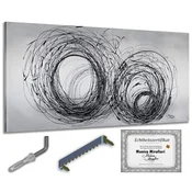 shumee Monica Mirafiori I 100 % ROČNO POSLIKANA I Slika Orkan 140x70cm | Ročno poslikana slika | Akrilna slika | Zelo velika akrilna slika I Moderna umetnost I Umetniške slike