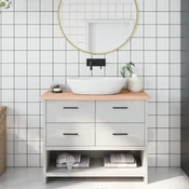 Kupaonska radna ploca 100x30x(2-4) cm netretirano masivno drvo