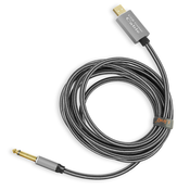 LINQ USB moški avdio kabel na moški 6,35 mm vticnica najlonska pletenica 3 m, LinQ - siva, (20630329)