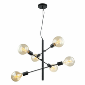 ITALUX MDM3582/6 BK - Viseci luster na sajli MADALYN 6xE27/40W/230V