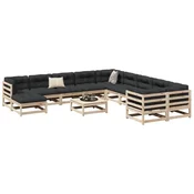 12-dijelna vrtna sofa od masivne borovine
