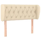 Vidaxl Vzglavje z ušesi krem 103x23x78/88 cm blago