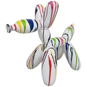 Casa Padrino luxury designer decorative sculpture balloon dog white/multicolored 100 cm - Large decorative figure - XXL decorative sculpture - XXL decorative figure - Luxury XXL figures