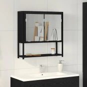 Ogledalo ormar Crni hrast 60 x 16 x 60 cm Konstruirano drvo