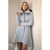 Insulated dress with longer sides in gray color