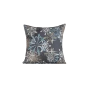 Prevleka za blazino iz mikrovlaken SNOWFLAKE 45x45 cm, modrosiva