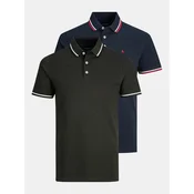JACK & JONES Set muških majica 12191216, 2 komada, Zelena i teget