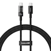 Punjac i podatkovni 100W USB-C na USB-C kabel Baseus Gem - 1m - cluster black