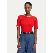 Tommy Hilfiger Pulover Fine Gg Cable Boat WW0WW50103 Rdeča Regular Fit