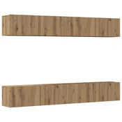 Vidaxl 4-delni komplet stenske TV omarice umetniški hrast 100x30x30 cm