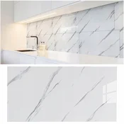 shumee Samolepilna bela marmorna PVC laminatna sijajna plošča 80x40 cm plošča10