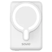 SAVIO Magnetni power bank 10000 mAh, bijeli BA-13