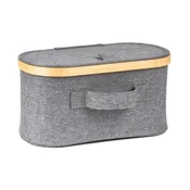 G21 Škatla za shranjevanje 30 x 15 x 15 cm, bambus s pokrovom, siva