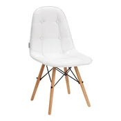 Shumee 4Rico Skandinavski stol QS-185 eko usnje, bel, (21388592)