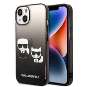 shumee Karl Lagerfeld Gradient Ikonik Karl & Choupette - ovitek za iPhone 14 Plus (črn)