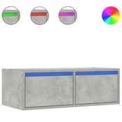 Vidaxl TV omarica z LED lučkami betonsko siva 75x35,5x25 cm