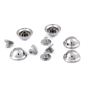 Okrasne vijačne zakovice / nogice za torbico O13 mm - nikelj (5 parov)
