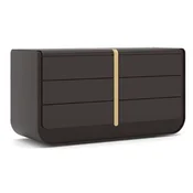 Casa Padrino luxury solid wood dresser with 6 drawers black/beige 160 x 56 x H. 85 cm - Bedroom chest of drawers - Bedroom furniture - Luxury furniture - Luxury furnishings