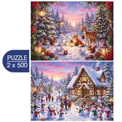 Alipson Puzzle - Puzzle 2x500 Naj živi Božič! - 500 kosov
