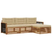 Set vanjskih sofa s jastukom Prirodna i bež 249 x 162,5 x 73 cm