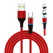 Infostyle Magnetni polnilni kabel USB-C/Micro USB 2v1 2m Rdeča