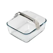 Airfryer dish, with removable handle, heat-resistant glass, 20 x 18 cm