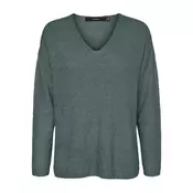 Vero Moda Pulover Crewlefile 10233357 Zelena Loose Fit
