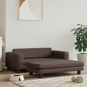 Krevet za pse s produžetkom smedi 100 x 50 x 30 cm umjetna koža