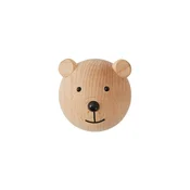 Stenski obešalnik iz masivne bukve v naravni barvi Bear – OYOY Mini