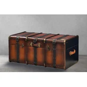 Casa Padrino luxury coffee table in suitcase optics brown/brass 110 x 59 x H. 51 cm - Suitcase living room table with storage space - Luxury furniture in suitcase optics - Luxury collection