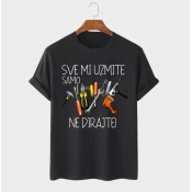 MAFIMI Majica Sve mi uzmite samo alat ne dirajte, Crna