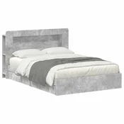 Okvir kreveta s pohranom s ladicama Betonska siva 135 x 190 cm