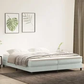 shumee vidaXL Postelja z vzmetnim vzmetnim okvirjem brez vzmetnice svetlo siva 200x220 cm žamet