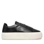 Superge Calvin Klein Flatform Laceup Lth Wl HW0HW03229 Črna