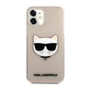 Maska Karl Lagerfeld Glitter Cat za iPhone 12 Mini (5.4) zlatna.