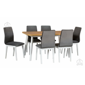 Komplet za jedilnico Oslo 6 bela/artisan + 6 stolov Luna 1 bela 28B kronos 22