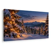 Slika zimska pokrajina z lučkami - 40x30