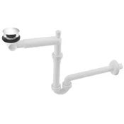 URBINO Prostorsko varčen umivalni sifon z odtokom click-clack, 5/4 - 32 mm, bel - Bela - Bruckner - 24 - Plastika - 5/4 - 14