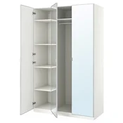 PAX/AHEIM Garderobni sestav, bela/ogledalo, 150x60x236 cm