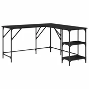 Vidaxl Pisalna miza črna 139x139x75 cm inženirski les