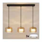 Brilagi - LED RGB prigušiva luster AURA LUX 3xGX53/14W/230V Wi-Fi Tuya crna/zlatna