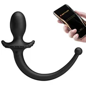 VIBRACIJSKI ANALNI ČEP Pretty Love Anthony App Black - analni vibrator, aplikacija, neomejeno vibracij, prožen rep, silikon