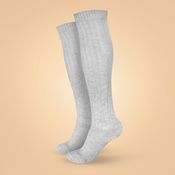 BeastPink Knee High Wool Socks Grey